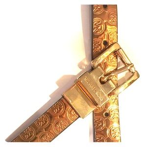 Metallic Gold Michael Kors Belt. Size Medium